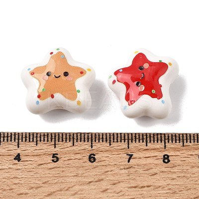 Printed Opaque Acrylic Beads OACR-Z039-05-1