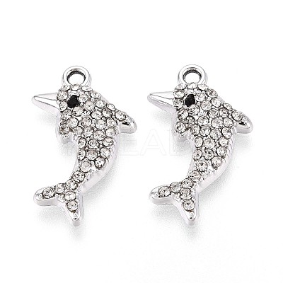 Rack Plating Alloy Rhinestone Pendants PALLOY-T091-23M-P-1