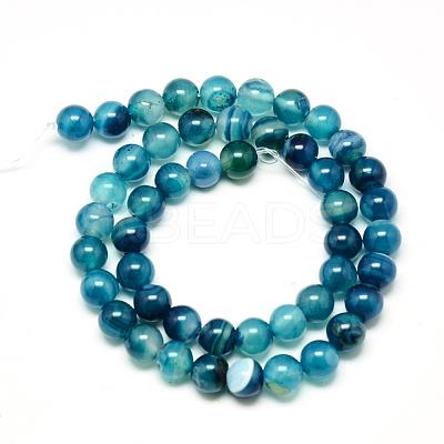 Natural Striped Agate/Banded Agate Beads Strands X-G-R003-03-1