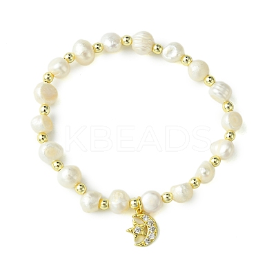 Natural Cultured Freshwater Pearl Beads Stretch Bracelets BJEW-JB10739-1