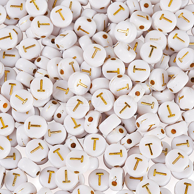 500Pcs Plating Acrylic Beads PACR-TADJ0001-01T-1