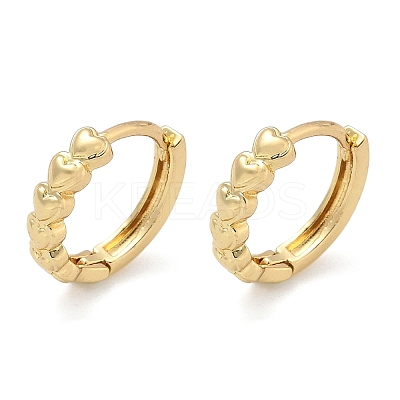 Heart Brass Hoop Earrings EJEW-Z102-07G-1