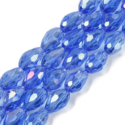 Transparent Electroplate Glass Beads Strands EGLA-N013-T8mm-B10-1