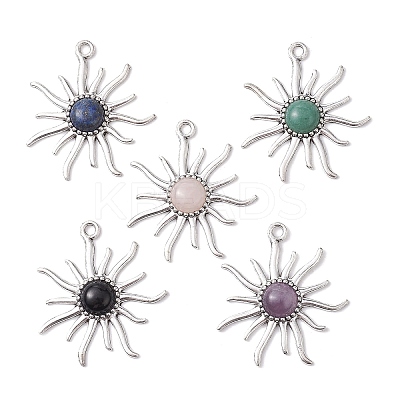 Natural Mixed Gemstone Big Pendants PALLOY-JF02511-1