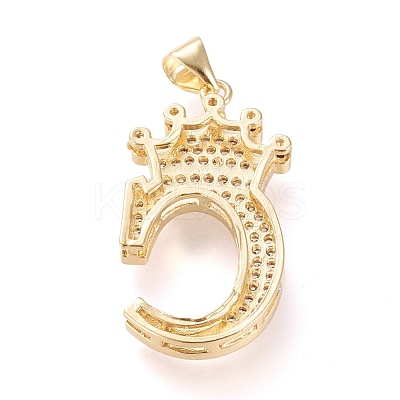 Brass Micro Pave Cubic Zirconia Pendants KK-R138-002C-1