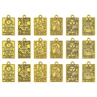 18Pcs 6 Styles Zinc Tibetan Style Alloy Pendants FIND-YW0004-70A-1