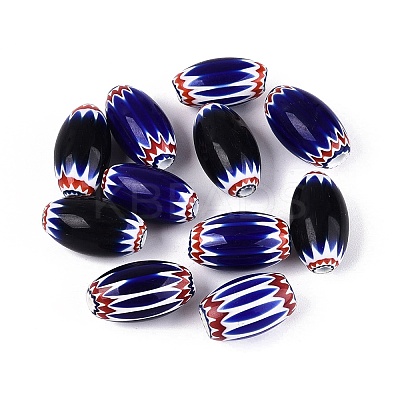 Handmade Millefiori Glass Barrel Beads LA-N002-09F-1