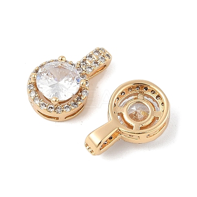 Brass Micro Pave Cubic Zirconia Pendants KK-R219-25G-1