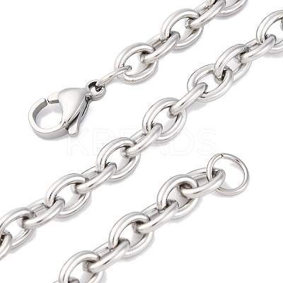 201 Stainless Steel Cable Chain Necklaces NJEW-Q013-12B-P-1