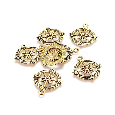 Tibetan Style Alloy Compass Pendants LS-TIBEP-S272-AG-FF-1