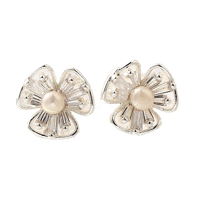 Natural Pearl Ear Studs EJEW-L099-10S-1