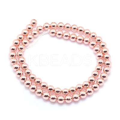 Electroplate Non-magnetic Synthetic Hematite Beads Strands G-L485-01G-RG-1