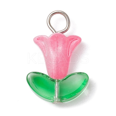 10Pcs Glass Pendants PALLOY-JF02320-01A-1