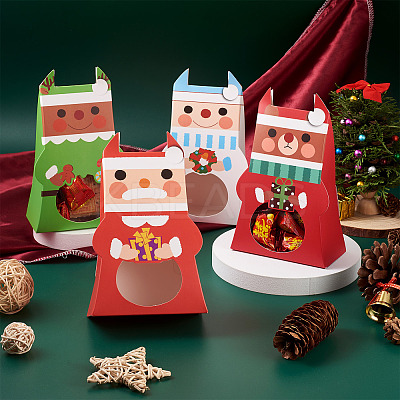 40Pcs 4 Colors Christmas Cardboard Paper Boxes CON-MB0001-03-1