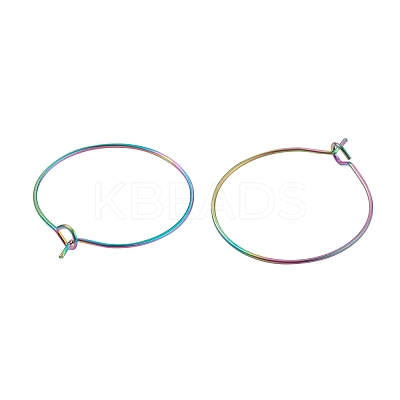 24Pcs 4 Size Ion Plating(IP) 316L Surgical Stainless Steel Hoop Earring Findings STAS-ZZ0001-03M-1