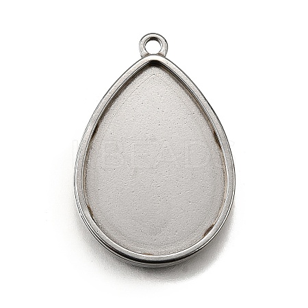 304 Stainless Steel Pendant Cabochon Settings STAS-S181-02P-A-1