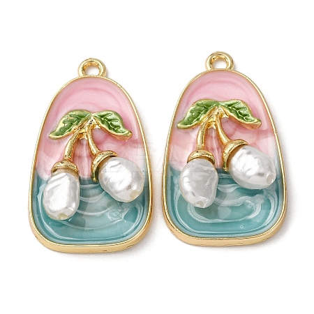 Light Gold Tone Alloy Enamel Pendants ENAM-B028-34KCG-01-1