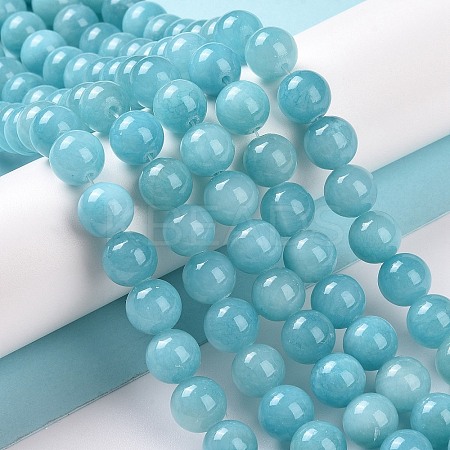 Natural Mashan Jade Round Beads Strands G-D263-8mm-XS28-1