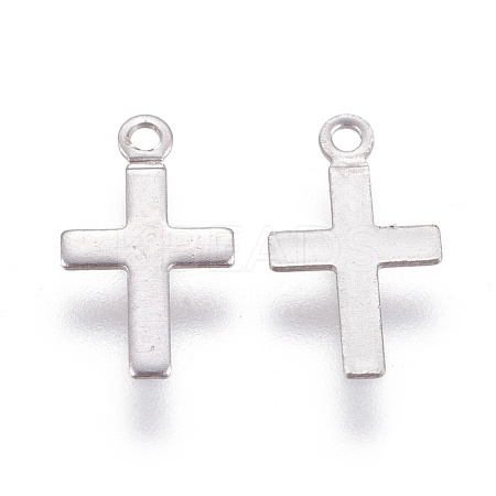 Tarnish Resistant 316 Surgical Stainless Steel Tiny Cross Charms STAS-E470-02P-1