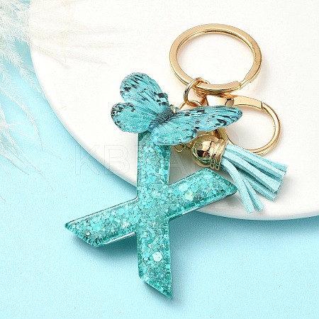 Resin & Acrylic & Faux Suede Tassel Keychain X1-KEYC-YW00119-24-1