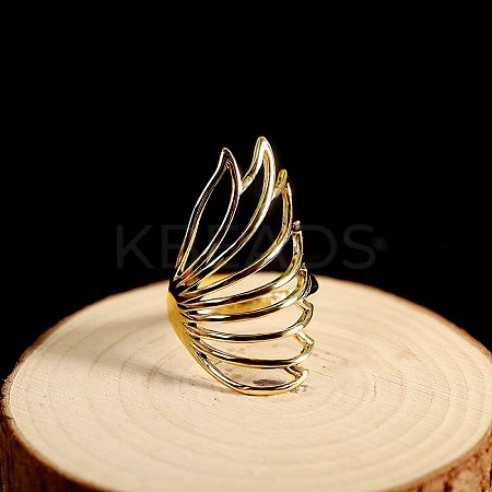 Minimalist Hollow Feather Brass Finger Ring for Women LS-UI5232-1-1