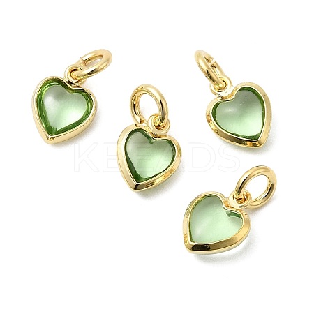Brass Pave Cubic Zirconia Pendants KK-Z137-21G-08-1
