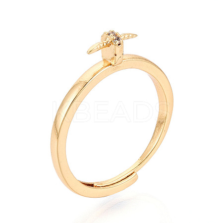 Brass Micro Pave Cubic Zirconia Cup Peg Ring Settings KK-T076-07G-1
