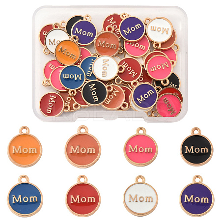 40Pcs Mother's Day Alloy Enamel Charms ENAM-FS0002-79-1