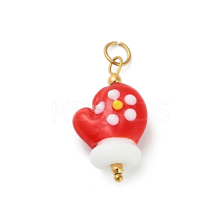Christmas Handmade Lampwork Pendants STAS-C147-03C-1