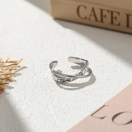 925 Sterling Silver Cuff Rings RJEW-H257-04P-1