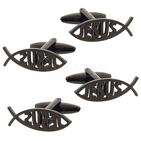 2 Pairs Stainless Steel Cufflinks AJEW-FH0006-22B-1