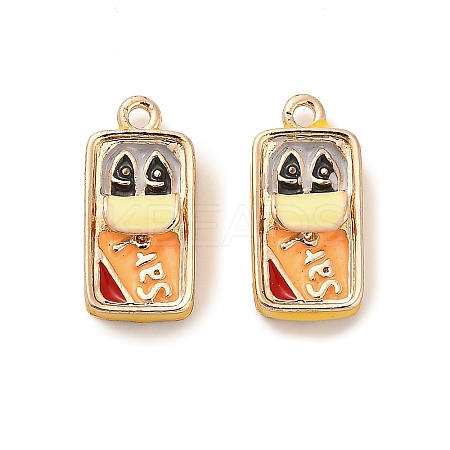 Alloy Enamel Pendants X-PALLOY-R155-01G-05-1