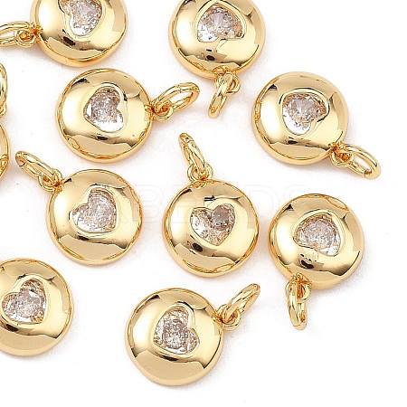 SHEGRACE Valentine's Day Brass Clear Cubic Zirconia Charms XGRQ3P339-594G-1