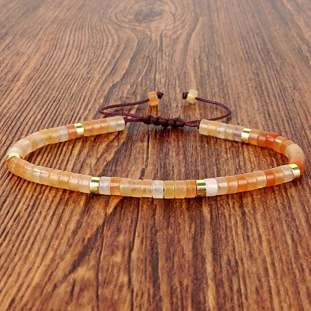 Natural Red Aventurine Heishi Beads Adjustable Braided Bracelets for Men Women BX7041-16-1