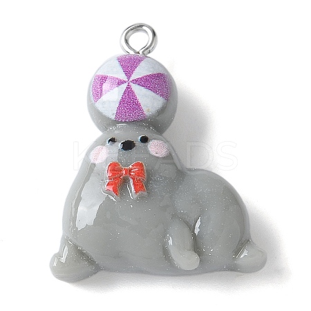 Circus Opaque Resin Pendants RESI-S019-01F-1