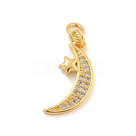 Rack Plating Brass Micro Pave Cubic Zirconia Pendants KK-G513-15G-1