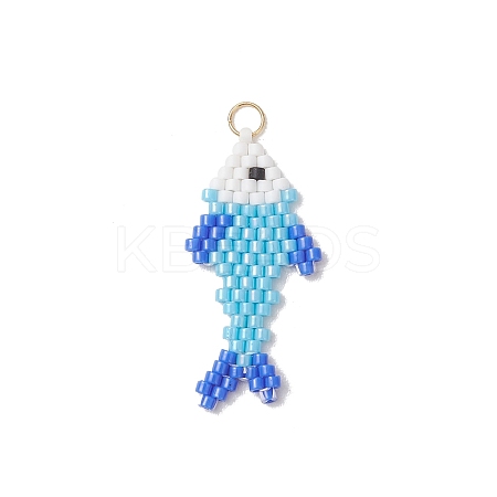 MIYUKI Glass Seed Bead Pendants PALLOY-MZ01319-01-1