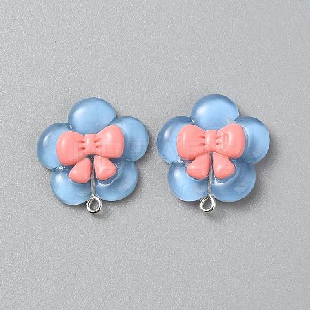 Transparent Resin Pendants for Hairpin Accessories RESI-WH0081-02A-1