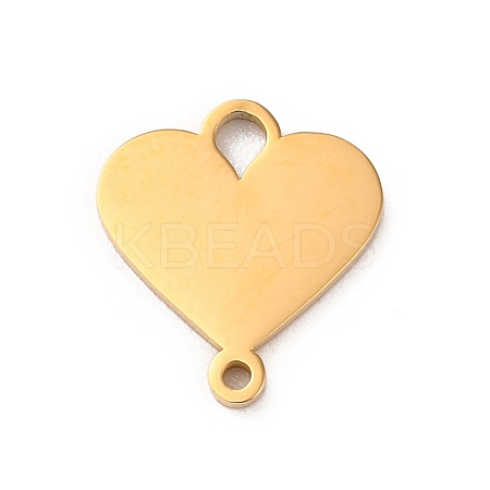 304 Stainless Steel Heart Connector Charms LS-STAS-R222-01G-1