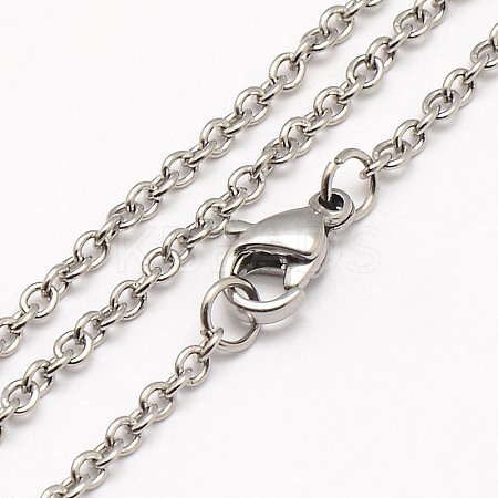 Tarnish Resistant Trendy Unisex 304 Stainless Steel Cable Chain Necklaces X-NJEW-M057-A-01-1
