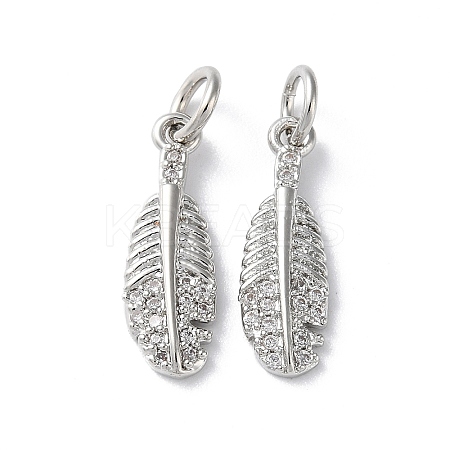 Rack Plating Brass Cubic Zirconia Pendants KK-M272-08P-1