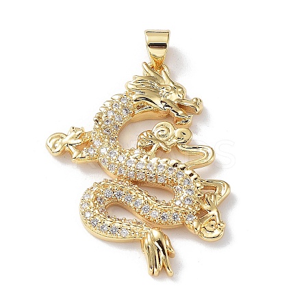 Rack Plating Brass Micro Pave Cubic Zirconia Pendants KK-Q797-11G-1