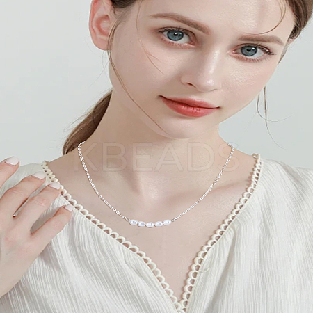 1Pc Zinc Alloy & ABS Plastic Imitation Pearl Round Pendant Necklaces NJEW-LP0009-40S-1