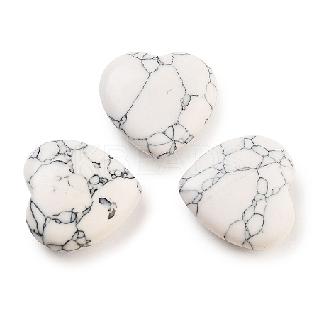 Heart Synthetic Howlite Palm Stones G-C134-06A-05-1