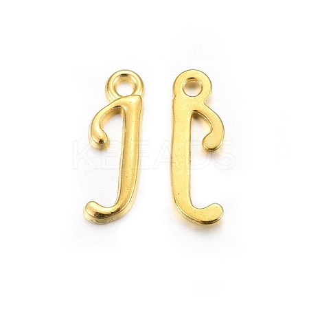 Golden Plated Alloy Letter Pendants PALLOY-J718-01G-J-1