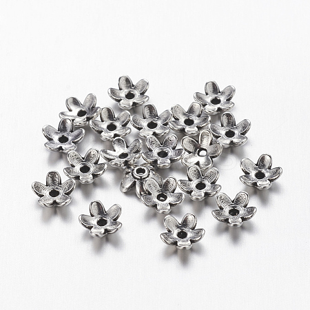 Tibetan Style  Zinc Alloy Bead Caps LS-TIBEB-6.5x3-AS-FF-1