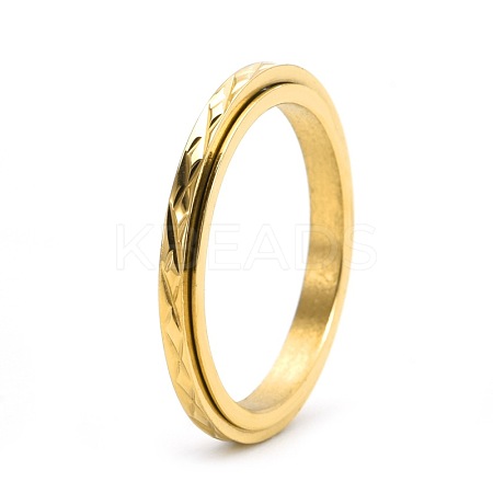 304 Stainless Steel Rotatable Finger Ring for Women Men PW-WG3B7F0-04-1