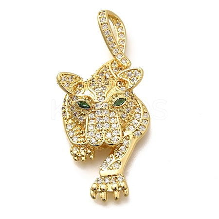 Rack Plating Brass Micro Pave Cubic Zirconia Pendants KK-L226-052G-02-1