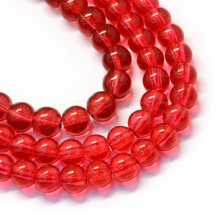 Baking Paint Transparent Glass Round Bead Strands DGLA-Q022-6mm-24-1