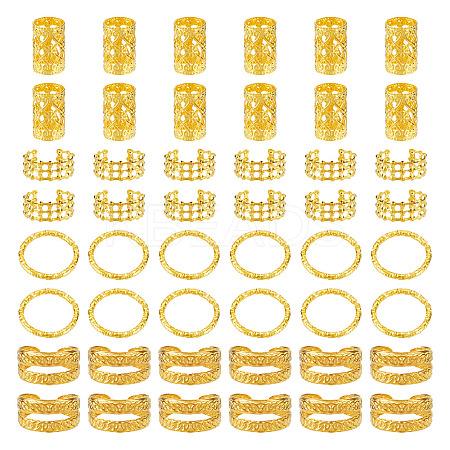 120Pcs 4 Styles Iron Dreadlocks Beads Hair Decoration FIND-TA0005-09G-1